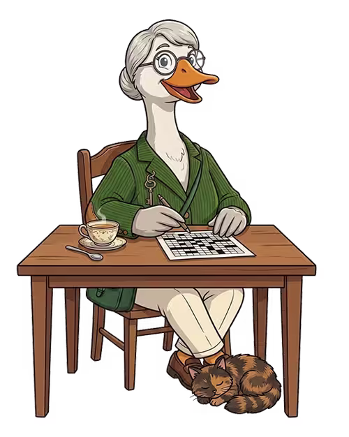 Goose doing a crossword