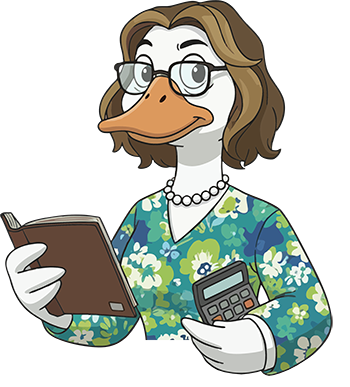 Cartoon goose Secretary